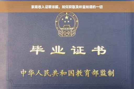 家庭收入证明详解，如何获取及所需知道的一切
