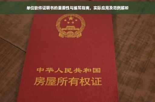 单位软件证明书的重要性与编写指南，实际应用及范例解析
