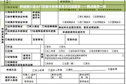 舒城银行流水打印操作指南及常见问题解答——网点服务一览