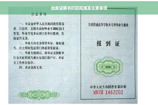 出资证明书打印指南及注意事项