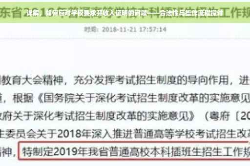 详解，如何应对学校要求开收入证明的问题——合法性与操作流程探讨