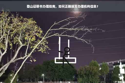 登山证明书办理指南，如何正确填写办理机构信息？