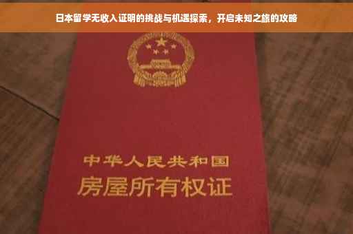 日本留学无收入证明的挑战与机遇探索，开启未知之旅的攻略