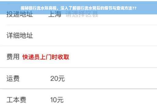 揭秘银行流水账真相，深入了解银行流水背后的细节与查询方法??
