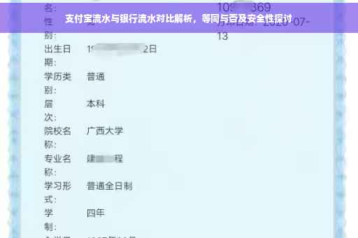 支付宝流水与银行流水对比解析，等同与否及安全性探讨