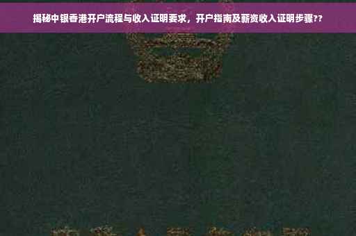 揭秘中银香港开户流程与收入证明要求，开户指南及薪资收入证明步骤??