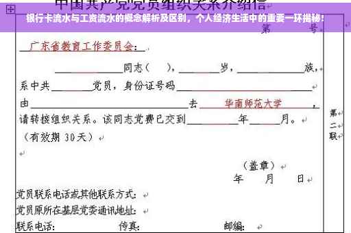 银行卡流水与工资流水的概念解析及区别，个人经济生活中的重要一环揭秘！