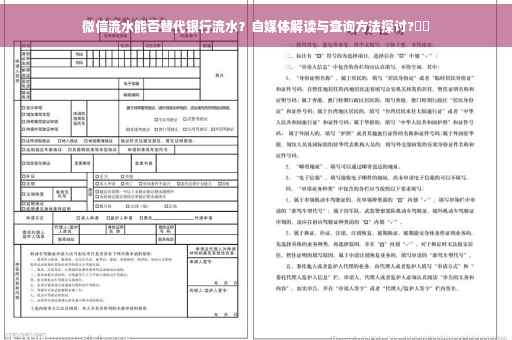 微信流水能否替代银行流水？自媒体解读与查询方法探讨?⚡️