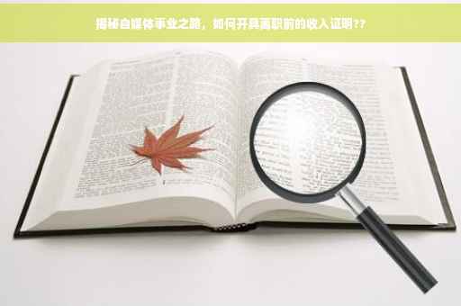 揭秘自媒体事业之路，如何开具离职前的收入证明??