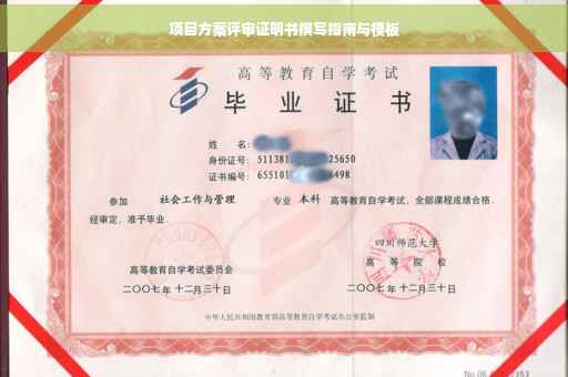 项目方案评审证明书撰写指南与模板