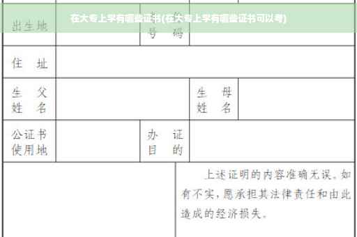 在大专上学有哪些证书(在大专上学有哪些证书可以考)