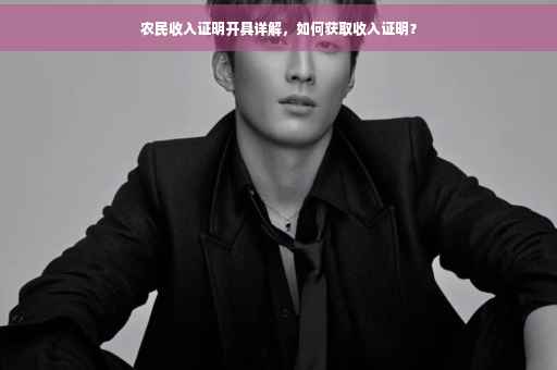 农民收入证明开具详解，如何获取收入证明？