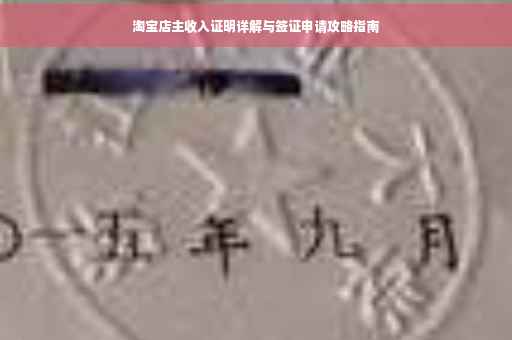 淘宝店主收入证明详解与签证申请攻略指南
