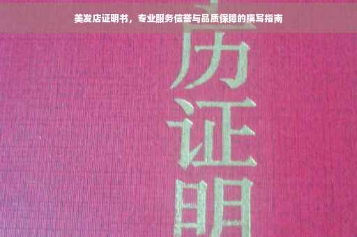 美发店证明书，专业服务信誉与品质保障的撰写指南