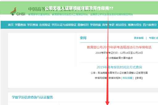 公司无收入证明模板详解及写作指南??