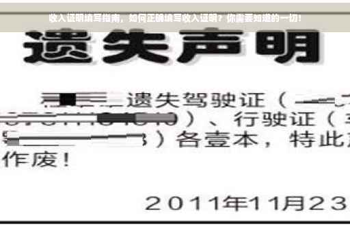 收入证明填写指南，如何正确填写收入证明？你需要知道的一切！
