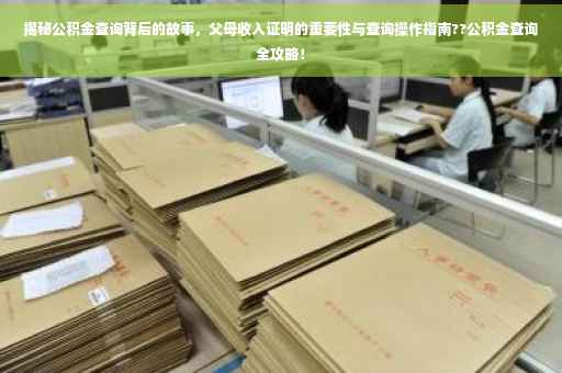 揭秘公积金查询背后的故事，父母收入证明的重要性与查询操作指南??公积金查询全攻略！