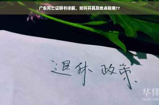广东死亡证明书详解，如何开具及地点指南??