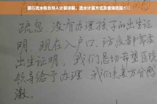银行流水柜台存入计算详解，流水计算方式及查询流程?⚡️