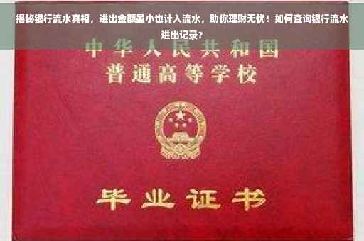 揭秘银行流水真相，进出金额虽小也计入流水，助你理财无忧！如何查询银行流水进出记录？