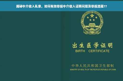 揭秘中介收入乱象，如何有效举报中介收入证明问题及举报流程??