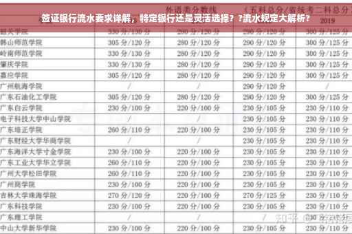签证银行流水要求详解，特定银行还是灵活选择？?流水规定大解析?