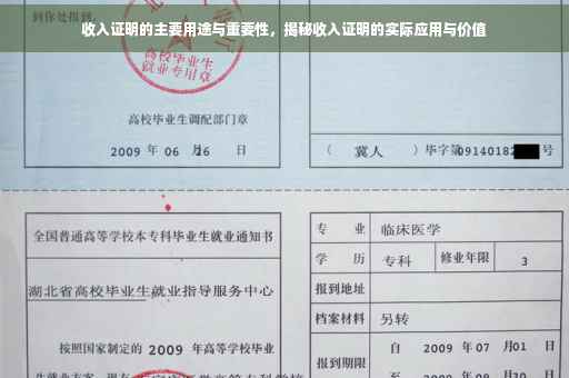 收入证明的主要用途与重要性，揭秘收入证明的实际应用与价值