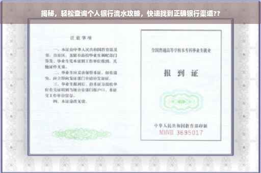 揭秘，轻松查询个人银行流水攻略，快速找到正确银行渠道??