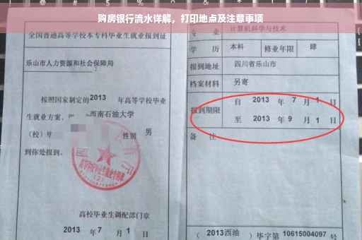 购房银行流水详解，打印地点及注意事项