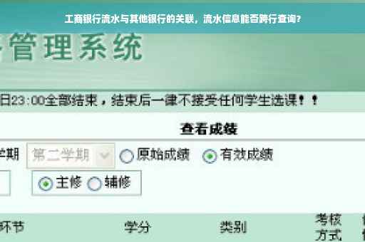 工商银行流水与其他银行的关联，流水信息能否跨行查询？