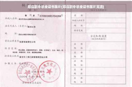 邓庄职中毕业证书图片(邓庄职中毕业证书图片高清)