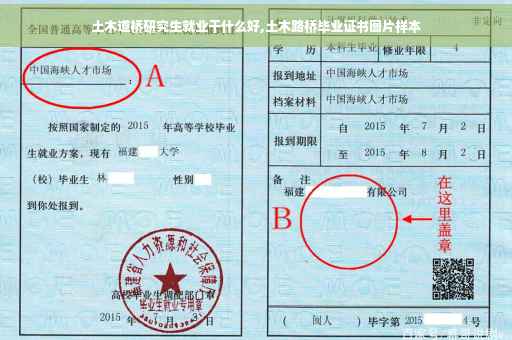 土木道桥研究生就业干什么好,土木路桥毕业证书图片样本