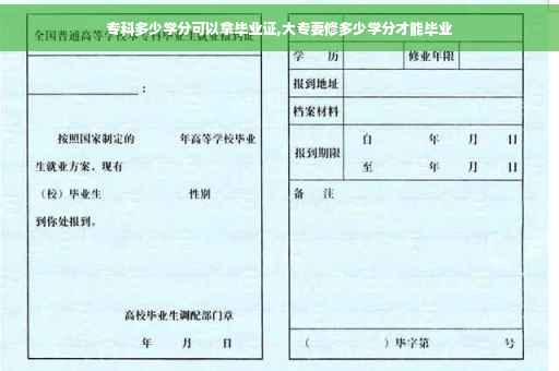 专科多少学分可以拿毕业证,大专要修多少学分才能毕业
