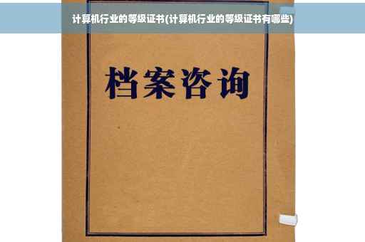 计算机行业的等级证书(计算机行业的等级证书有哪些)