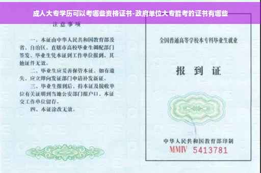 成人大专学历可以考哪些资格证书-政府单位大专能考的证书有哪些