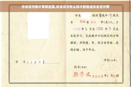 毕业证书图片更换流程,结业证书怎么样才能换成毕业证书呢