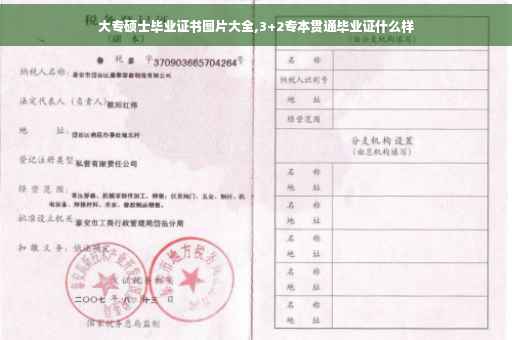 大专硕士毕业证书图片大全,3+2专本贯通毕业证什么样