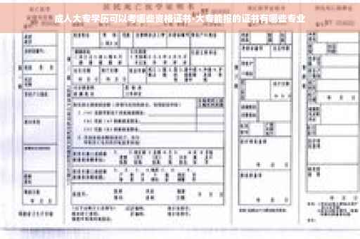 成人大专学历可以考哪些资格证书-大专能报的证书有哪些专业