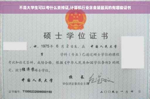 不是大学生可以考什么资格证,计算机行业含金量最高的有哪些证书