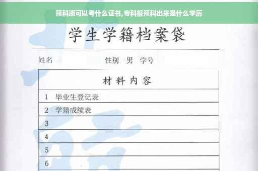 预科班可以考什么证书,专科报预科出来是什么学历