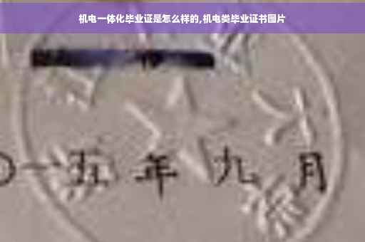 机电一体化毕业证是怎么样的,机电类毕业证书图片