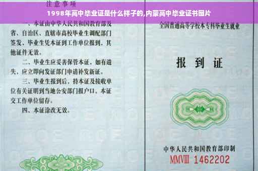 1998年高中毕业证是什么样子的,内蒙高中毕业证书图片