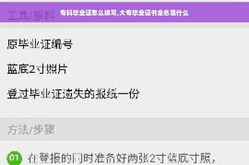 专科毕业证怎么填写,大专毕业证书全名是什么