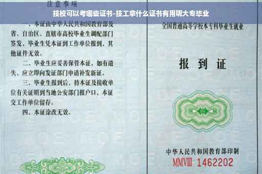 技校可以考哪些证书-技工拿什么证书有用呢大专毕业