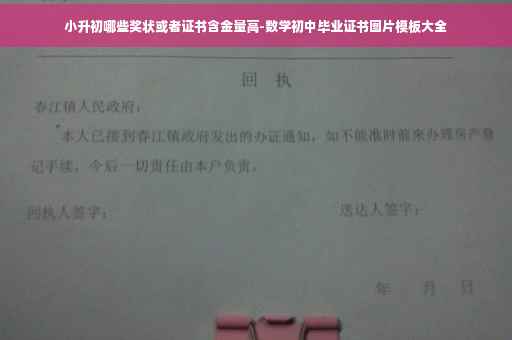 小升初哪些奖状或者证书含金量高-数学初中毕业证书图片模板大全