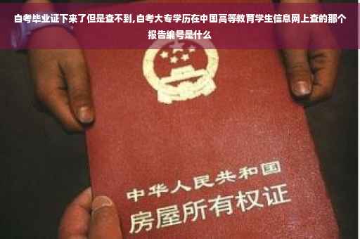 自考毕业证下来了但是查不到,自考大专学历在中国高等教育学生信息网上查的那个报告编号是什么