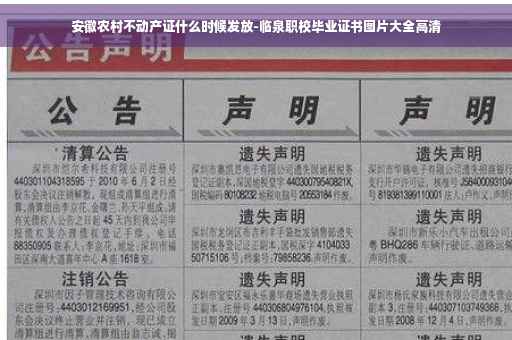 安徽农村不动产证什么时候发放-临泉职校毕业证书图片大全高清