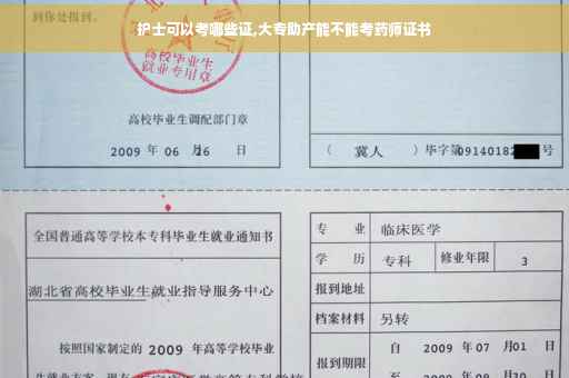护士可以考哪些证,大专助产能不能考药师证书