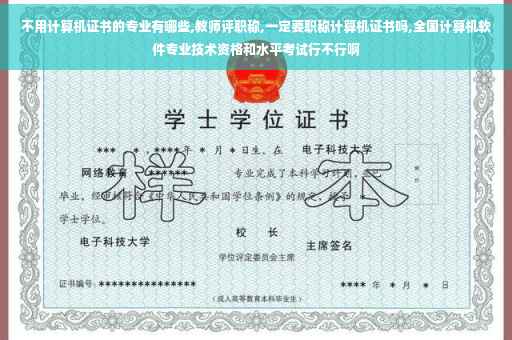不用计算机证书的专业有哪些,教师评职称,一定要职称计算机证书吗,全国计算机软件专业技术资格和水平考试行不行啊