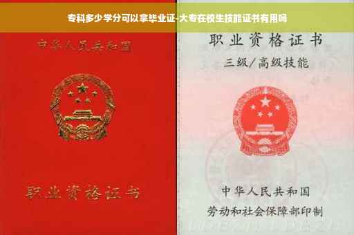 专科多少学分可以拿毕业证-大专在校生技能证书有用吗